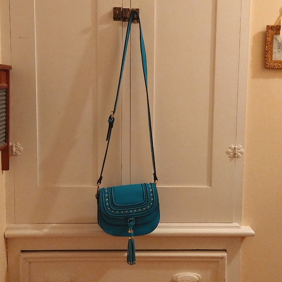 Aqua and black crossbody bag - Picture 2 of 11